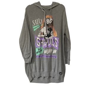 Nightmare Before Christmas Women’s Hooded Long Sleep shirt Sally Graphic L 12-14